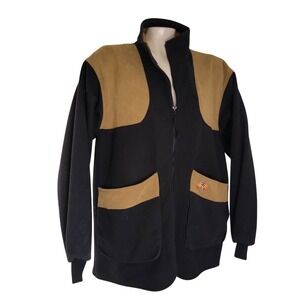 Browning Mens Full Zip Shooting Jacket Black Tan L 304-005 Hunting Coat outdoor